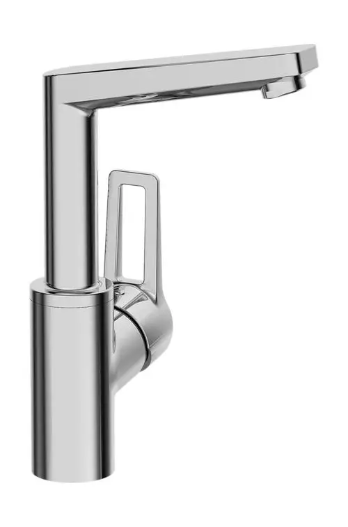 HANSA Einhebelmischer Waschtischbatterie HANSATWIST 0955 Bügelhebel Ausladung 130 mm DN15 Chrom, 09552205, Artikel in Kategorie